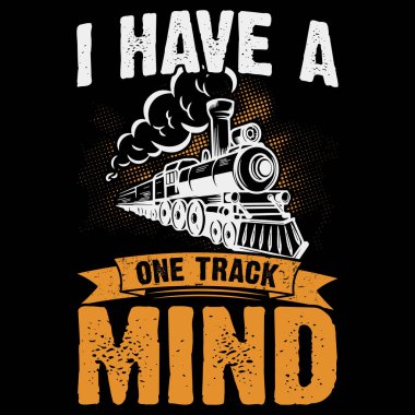 Bir Track Mind Komik Tren İstasyonu Retro Vintage Tren Tişörtü Tasarımı