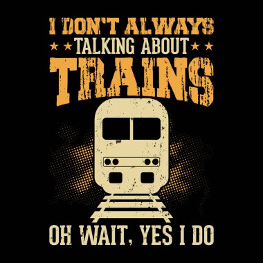 Komik Tren İstasyonu Retro Vintage Tren Tişörtü Tasarımı