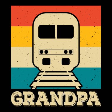 Babalar Günü Komik Tren İstasyonu Retro Vintage Tren Tişörtü Tasarımı