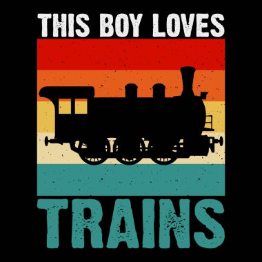 Bu çocuk komik tren istasyonu Retro tren yolu antika tişört dizaynını seviyor.