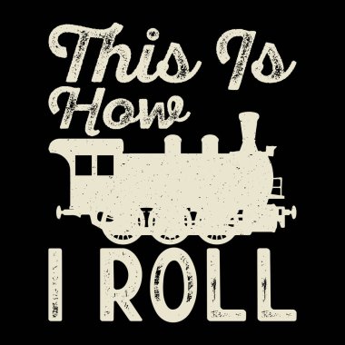 Komik Tren İstasyonu Retro Tren Tasarımı Tişörtü Tasarımı