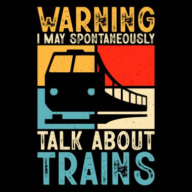 Funny Train Station Railroad Retro Vintage Train T-shirt Design clipart