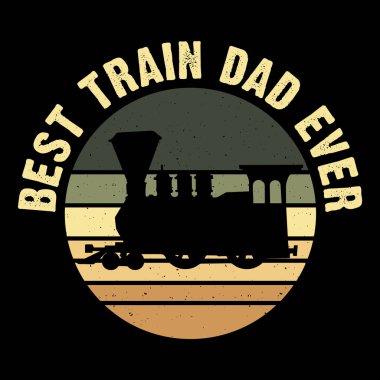 En İyi Tren Babası Komik Tren İstasyonu Retro Tren Tasarımı Tişörtü Tasarımı
