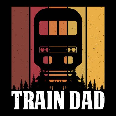 Tren Baba Komik Tren İstasyonu Retro Eski Tren Tişörtü Tasarımı