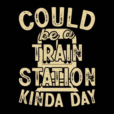 Komik Tren İstasyonu Retro Vintage Tren Tişörtü Tasarımı