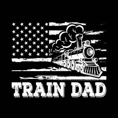 Amerikan Baba Komik Tren İstasyonu Retro Vintage Tren Tişörtü Tasarımı