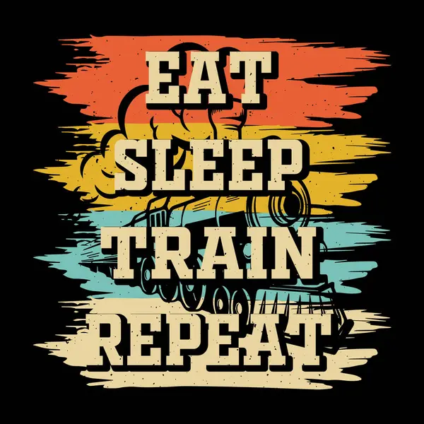 Uyku Treni Tekrarı Komik Tren İstasyonu Retro Vintage Tren Tişörtü Tasarımı