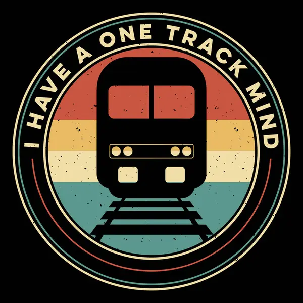 Bir Track Mind Komik Tren İstasyonu Retro Vintage Tren Tişörtü Tasarımı