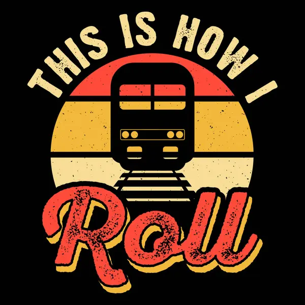 Komik Tren İstasyonu Retro Tren Tasarımı Tişörtü Tasarımı