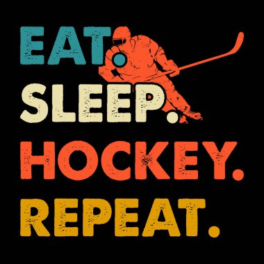 Uyku Hokeyi Tekrar Komik Spor Hokeyi Oyuncusu Hediye Eski Hokey Tişörtü Tasarımı 