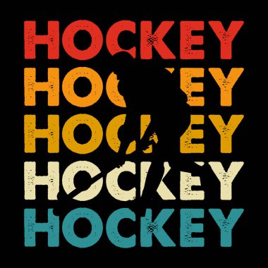 Komik Spor Hokeyi Oyuncusu Hediye Retro Hokey tişörtü Tasarımı 