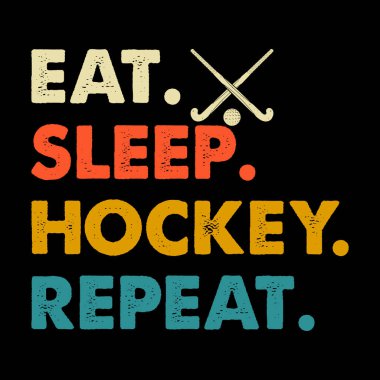 Uyku Hokeyi Tekrar Komik Spor Hokeyi Oyuncusu Hediye Eski Hokey Tişörtü Tasarımı 