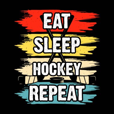 Uyku Hokeyi Tekrar Komik Spor Hokeyi Oyuncusu Hediye Eski Hokey Tişörtü Tasarımı 