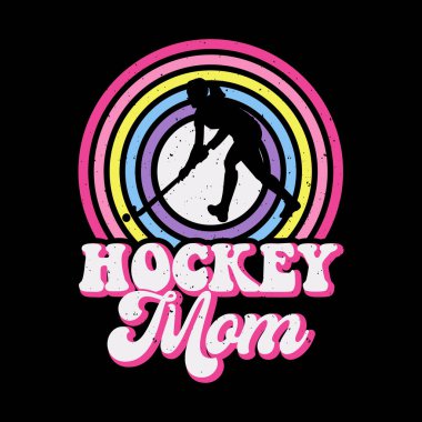 Anneler Günü Komik Spor Hokey Oyuncusu Hediye Eski Hokey Tişörtü Tasarımı 