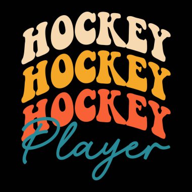 Komik Spor Hokeyi Oyuncusu Hediye Retro Hokey tişörtü Tasarımı 