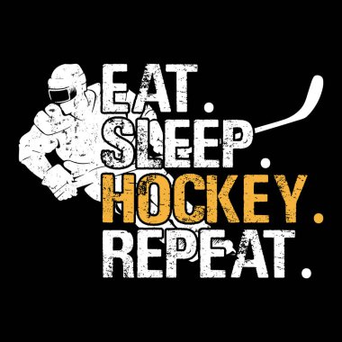 Uyku Hokeyi Tekrar Komik Spor Hokeyi Oyuncusu Hediye Eski Hokey Tişörtü Tasarımı 