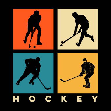 Komik Spor Hokeyi Oyuncusu Hediye Retro Hokey tişörtü Tasarımı 