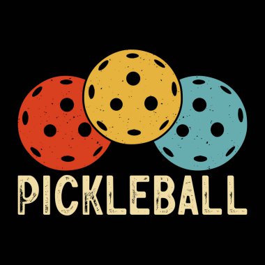 Komik Pickleball oyuncusu Sports Retro Vintage Pickleball tişört tasarımı
