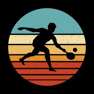 Komik Pickleball oyuncusu Sports Retro Vintage Pickleball tişört tasarımı