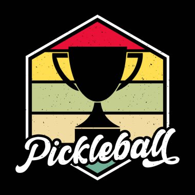 Komik Pickleball oyuncusu Sports Retro Vintage Pickleball tişört tasarımı
