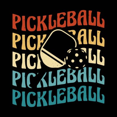 Komik Pickleball oyuncusu Sports Retro Vintage Pickleball tişört tasarımı