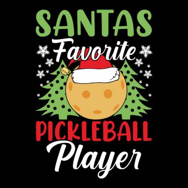 Noel Baba Favori Pickleball Oyuncusu Komik Pickleball Player Sports Retro Pickleball Tişört Tasarımı