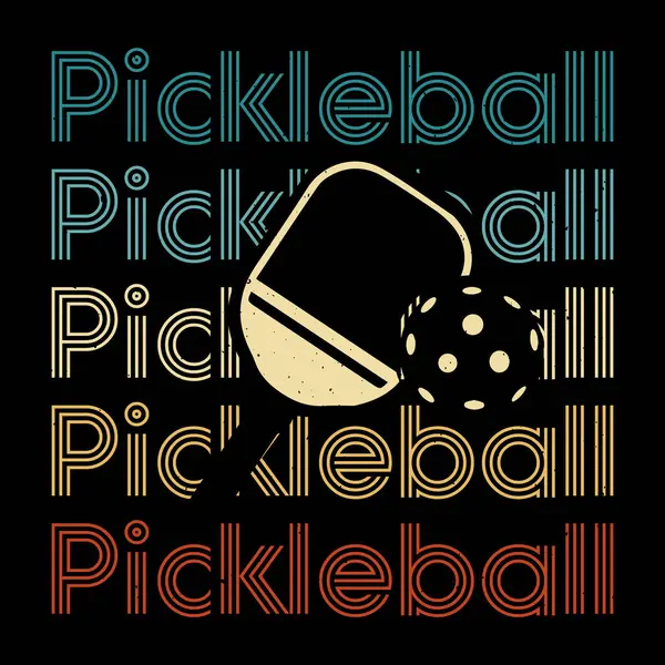 Komik Pickleball oyuncusu Sports Retro Vintage Pickleball tişört tasarımı