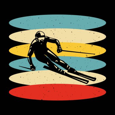 Komik Kayak Sporu Vintage Kayak Tişörtü Tasarımı