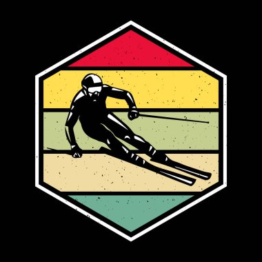Komik Kayak Sporu Vintage Kayak Tişörtü Tasarımı