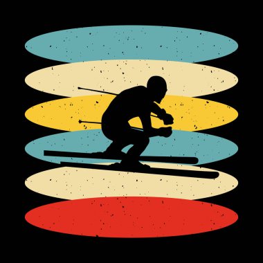 Komik Kayak Sporu Vintage Kayak Tişörtü Tasarımı