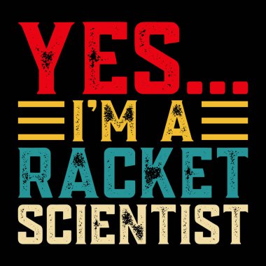 Evet, ben bir raket bilimcisiyim. Komik tenisçi Retro Vintage Tenis tişörtü tasarımı.