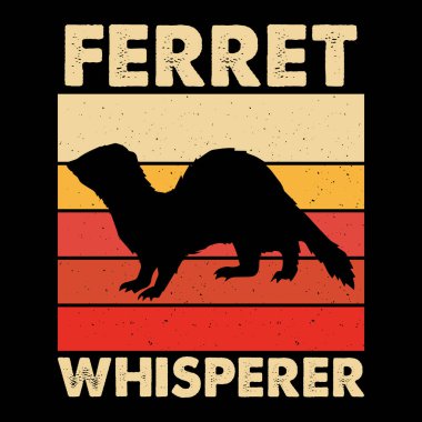 Funny Ferret Retro Vintage Ferret T-Shirt Design clipart