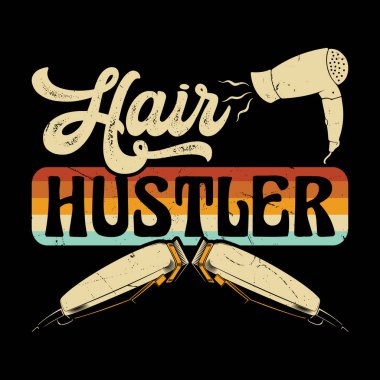 Saç Hustler Komik Berber Dükkanı Retro Klasik Berber Tişört Tasarımı