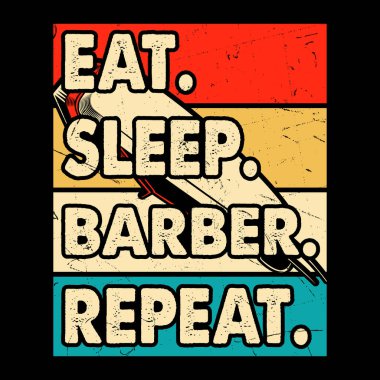 Uyku Berberi 'ni Yiyin Komik Berber Dükkanı Retro Klasik Berber Tişörtü Tasarımı