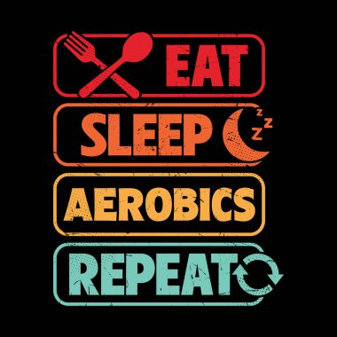 Uyku Aerobiği Ye Komik Aerobik Eğitmeni Klasik Aerobik Eğitim Tişörtü Tasarımı
