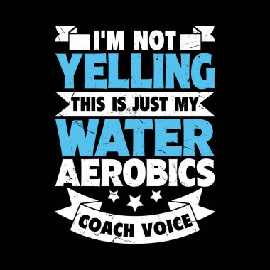 Su Aerobiği Komik Aerobik Eğitmeni Klasik Aerobik Eğitim Tişörtü Tasarımı