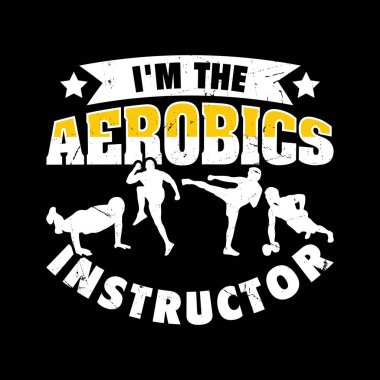 Ben Aerobik Eğitmeni Komik Aerobik Eğitmeni Vintage Aerobik Eğitim Tişörtü Tasarımı