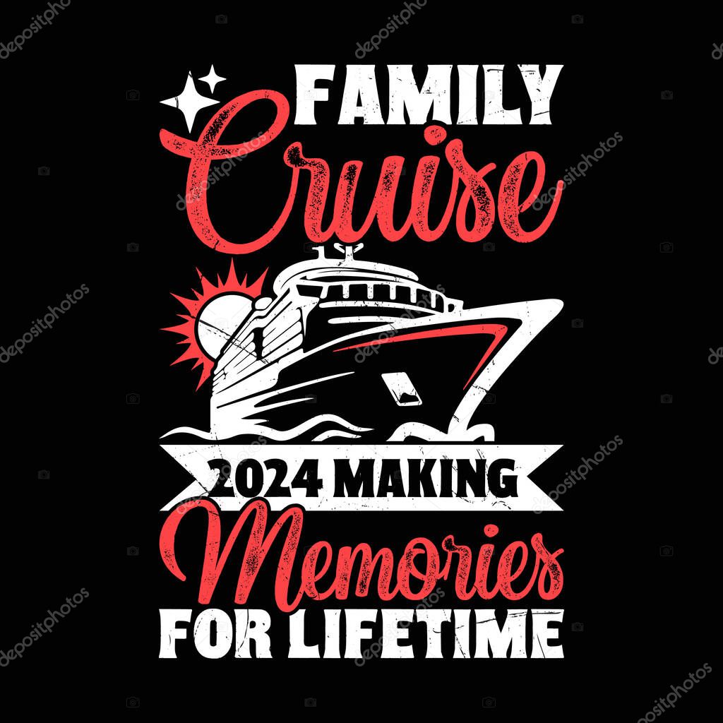 Retro Vintage Family Cruise T-Shirt Design