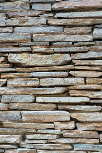Stenen Rotswand Voor Metselaars Bouwen Aan Zijkant Van Het Gebouw — Stockfoto
