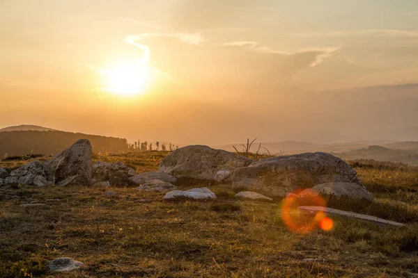 Puesta Sol Las Montañas Bulgaria —  Fotos de Stock