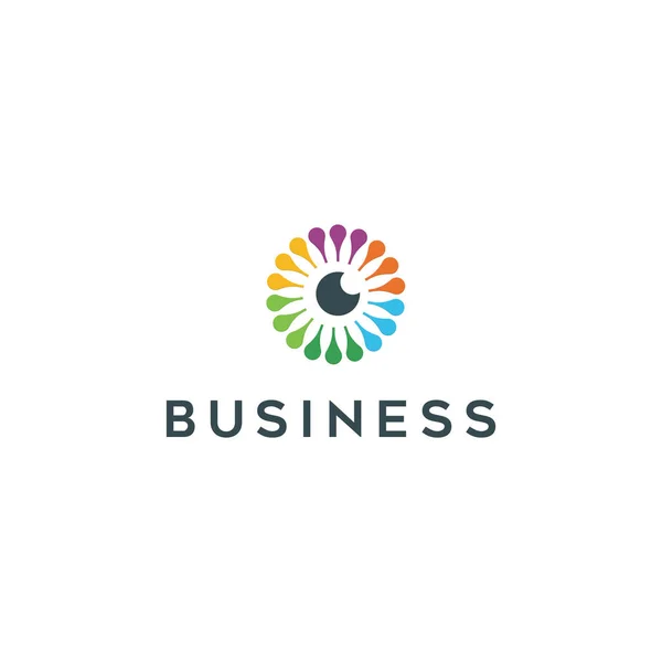 Colorful Dijital Göz Logosu Desi — Stok Vektör