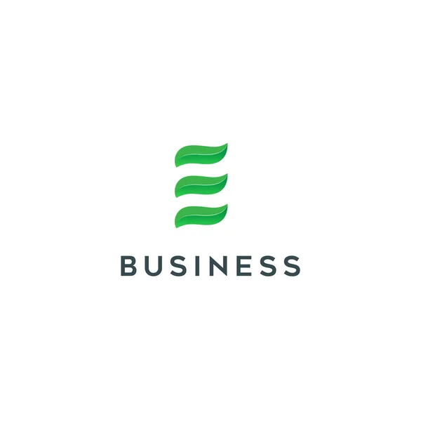 Carta Verde Design Logotipo — Vetor de Stock