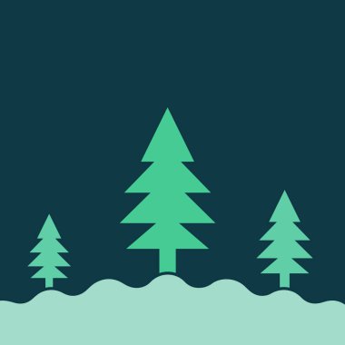 Basit Kış Ağaçları Manzarası.