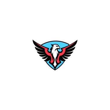 Beyaz Arkaplan ile Majestic Eagle Shield Monogram.