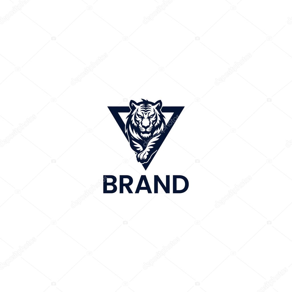 Tiger Triangle Letter V Emblem Logo, useful for any type of business.