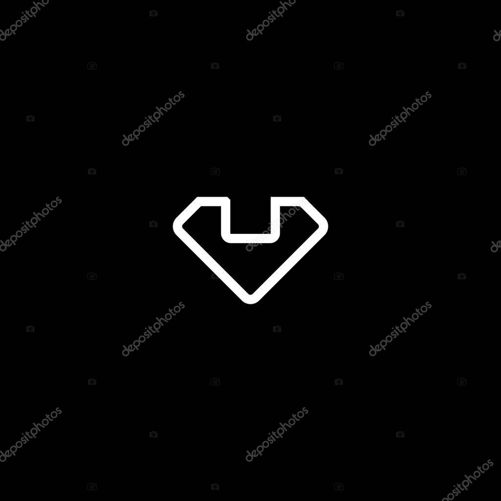 Linear Diamond Letter V Logo with black background.