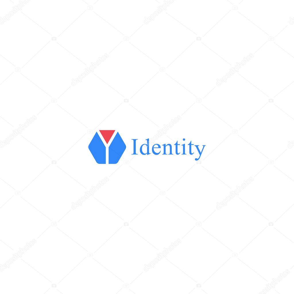 Hexagonal Letter VY or Y Flower Logo with white background.