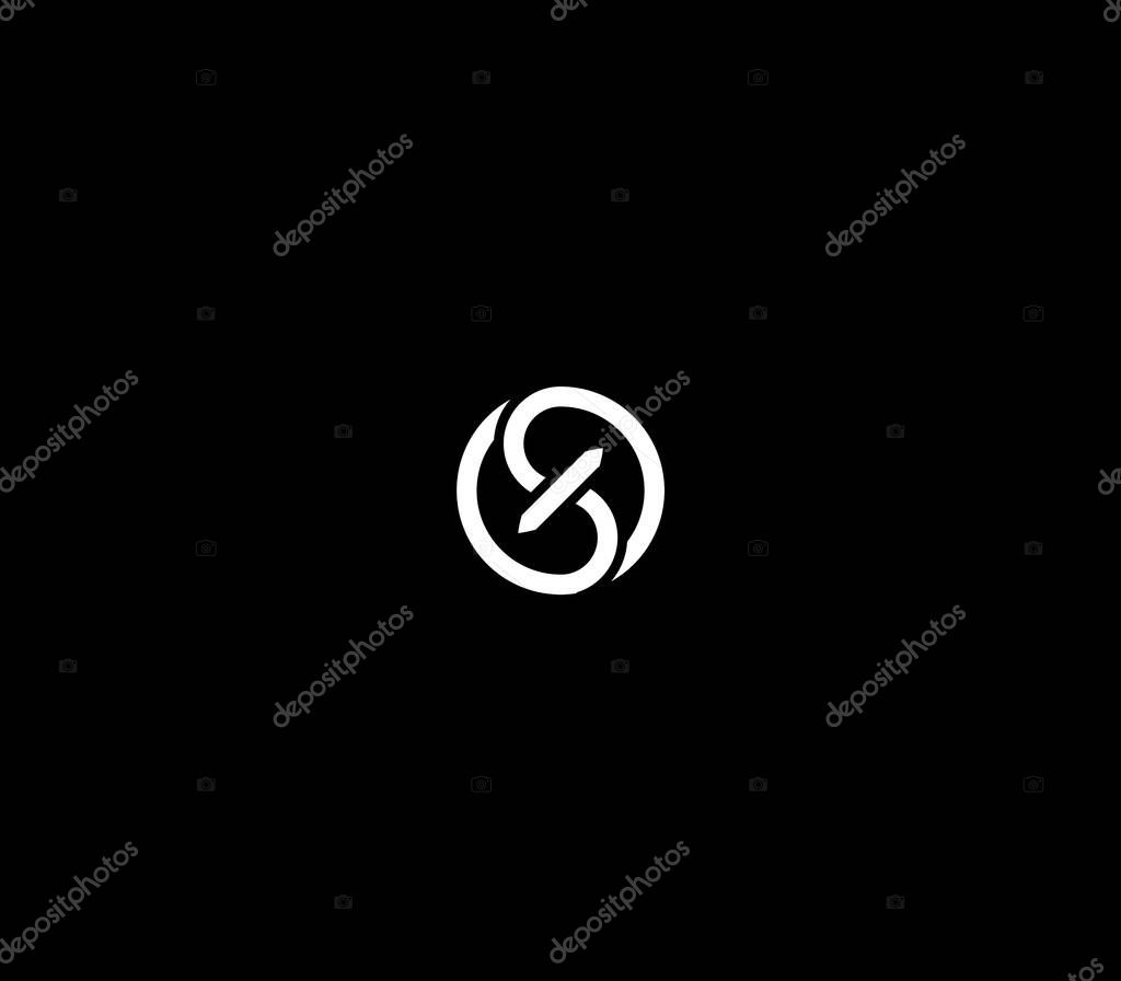Letter X or XS Ying Yang logo design idea with black background.