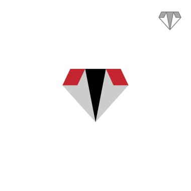 Beyaz arkaplanı olan VT veya TV Diamond Monogram Logosu.