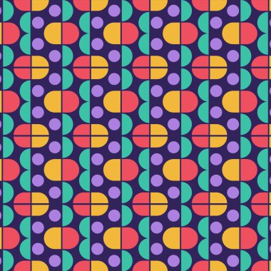 Renkli Retro Geometrik Desen Arkaplanı.